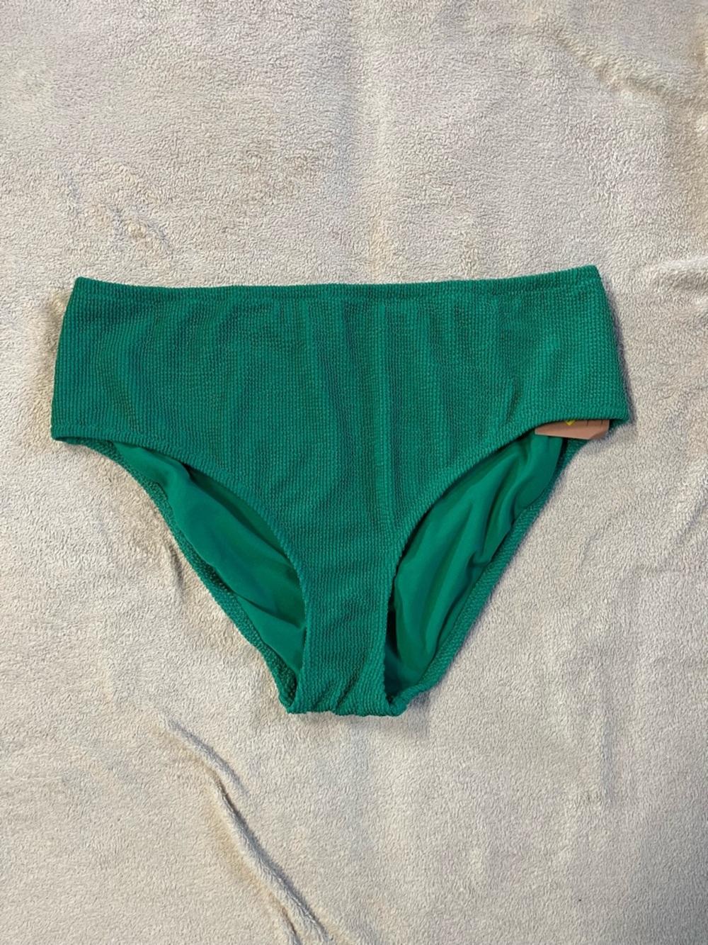 Shade & Shore Women Green High Waist Bikini Bottoms 1X 17/18 NWT Pucker Texture
